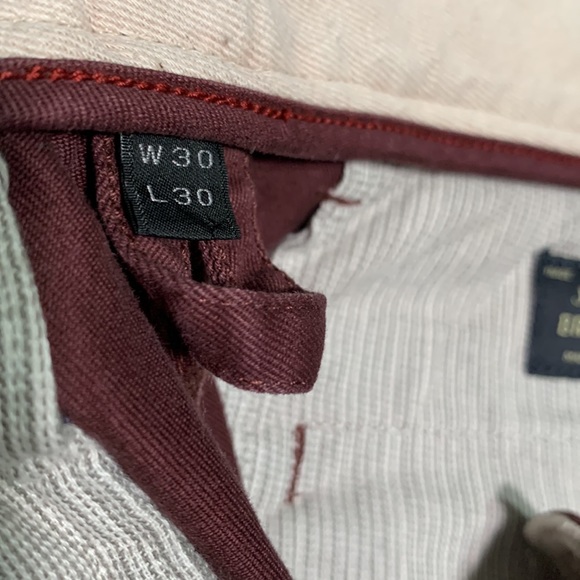 J.Crew Maroon Broken In Jeans Urban Slim Size 30/30 - Picture 7 of 7